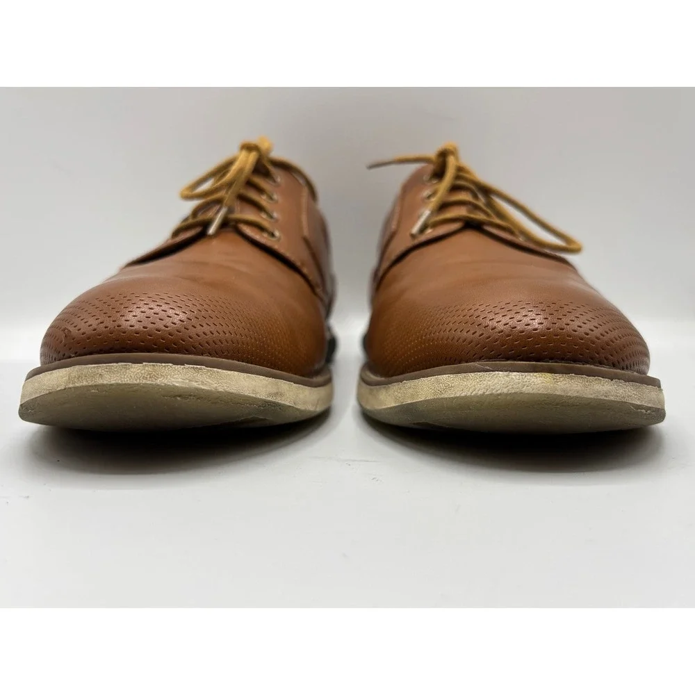 Bruno Marc Men's Brown Leather Lace-Up Casual Derby Shoes Size 10